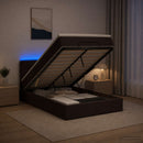 vidaXL Óriási Ágy Matrac és LED világítással Sötét Barna 120 x 190 cm