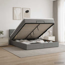 vidaXL Óriási Ágy Matrac és LED világítással Sötétszürke 180 x 200 cm