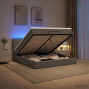 vidaXL Óriási Ágy Matrac és LED világítással Sötétszürke 140 x 190 cm