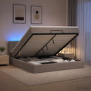 vidaXL Óriási Ágy Matrac és LED világítással Tópszínű 180 x 200 cm