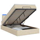 vidaXL Óriási Ágy Matrac és LED világítással Krémszínű 120 x 200 cm