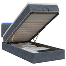 vidaXL Óriási Ágy Matrac és LED világítással Sötétszürke 90 x 190 cm
