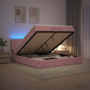 vidaXL Óriási Ágy Matrac és LED világítással Rózsaszín 140 x 190 cm