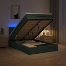 vidaXL Óriási Ágy Matrac és LED világítással Sötétzöld 120 x 200 cm