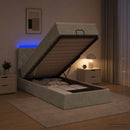 vidaXL Óriási Ágy Matrac és LED világítással Világosszürke Bársony