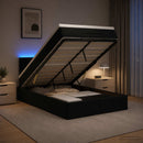 vidaXL Óriási Ágy Matrac és LED világítással Fekete 120 x 190 cm