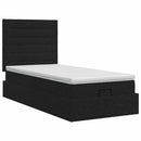 vidaXL Óriáságy matraccal fejtámlával Fekete 90 x 200 cm Szövet