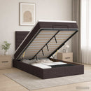 vidaXL Óriáságy matraccal fejtámlával Sötét Barna 120 x 190 cm Szövet