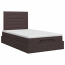 vidaXL Óriáságy matraccal fejtámlával Sötét Barna 120 x 190 cm Szövet