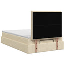 vidaXL Óriáságy matraccal fejtámlával Krémszínű 120 x 190 cm Szövet
