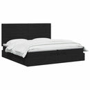 vidaXL Óriáságy matraccal fejtámlával Fekete 200 x 200 cm Szövet