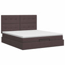 vidaXL Óriáságy matraccal fejtámlával Sötét Barna 140 x 200 cm Szövet