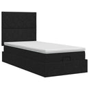 vidaXL Óriáságy matraccal fejtámlával Fekete 90 x 190 cm Szövet