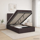 vidaXL Óriáságy matraccal fejtámlával Sötét Barna 120 x 190 cm Szövet