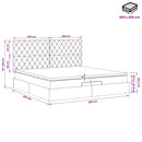 vidaXL Óriáságy matraccal Világosszürke 200 x 200 cm Bársony