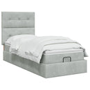 vidaXL Óriáságy matraccal Világosszürke 80 x 200 cm Bársony