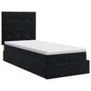 vidaXL Óriáságy matraccal fejtámlával Fekete 90 x 190 cm Bársony