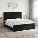 vidaXL Óriáságy matraccal fejtámlával Fekete 180 x 200 cm Bársony