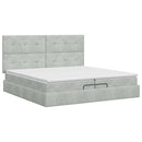 vidaXL Óriáságy matraccal Világosszürke 200 x 200 cm Bársony