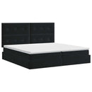 vidaXL Óriáságy matraccal fejtámlával Fekete 200 x 200 cm Bársony