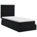 vidaXL Óriáságy matraccal fejtámlával Fekete 80 x 200 cm Bársony