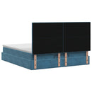 vidaXL Óriáságy matraccal fejtámlával Sötét kék 140 x 190 cm Bársony