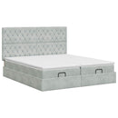vidaXL Óriáságy matraccal fejtámlával 2 db Világosszürke Bársony