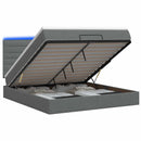 vidaXL Óriási Ágy Matrac és LED világítással Sötétszürke 140 x 190 cm