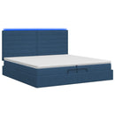 vidaXL Óriási Ágy Matrac és LED világítással Kék 200 x 200 cm Szövet