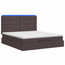 vidaXL Óriási Ágy Matrac és LED világítással Sötét Barna 140 x 200 cm