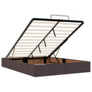 vidaXL Óriási Ágy Matrac és LED világítással Sötét Barna 140 x 200 cm