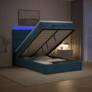 vidaXL Óriási Ágy Matrac és LED világítással Sötétkék 120 x 200 cm