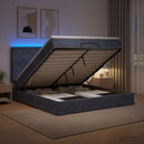 vidaXL Óriási Ágy Matrac és LED világítással Sötétszürke 160 x 200 cm