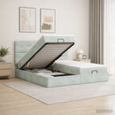 vidaXL Óriáságy matraccal fejtámlával 2 db Világosszürke Bársony
