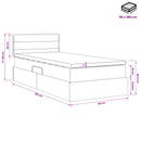 vidaXL Ágy tárolóval és matraccal Fekete 90 x 190 cm Bársony