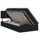vidaXL Ágy tárolóval és matraccal Fekete 90 x 200 cm Bársony