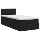 vidaXL Ágy tárolóval és matraccal Fekete 90 x 200 cm Bársony