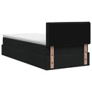 vidaXL Ágy tárolóval és matraccal Fekete 90 x 200 cm Bársony