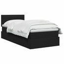 vidaXL Ágy tárolóval és matraccal Fekete 90 x 200 cm Bársony