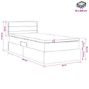vidaXL Ágy tárolóval és matraccal Fekete 90 x 200 cm Faanyag