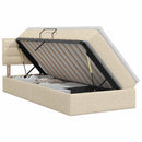 vidaXL Ágy tárolóval és matraccal Krémszínű 100 x 200 cm Bársony