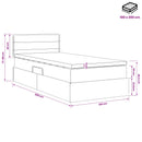 vidaXL Ágy tárolóval és matraccal Krémszínű 100 x 200 cm Bársony