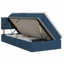 vidaXL Ágy tárolóval és matraccal fejtámlával Kék 100 x 200 cm Bársony