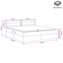 vidaXL Ágy tárolóval és matraccal Világosszürke 140 x 190 cm Bársony