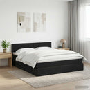 vidaXL Ágy tárolóval és matraccal Fekete 140 x 200 cm Bársony