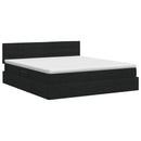 vidaXL Ágy tárolóval és matraccal Fekete 180 x 200 cm Bársony