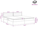 vidaXL Ágy tárolóval és matraccal Sötétszürke 200 x 200 cm Bársony