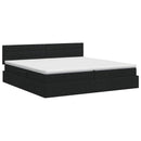 vidaXL Ágy tárolóval és matraccal Fekete 200 x 200 cm Bársony