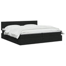 vidaXL Ágy tárolóval és matraccal Fekete 200 x 200 cm Bársony
