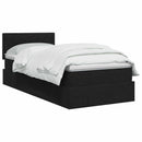 vidaXL Ágy tárolóval és matraccal Fekete 90 x 200 cm Bársony